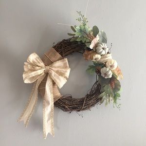 Fall pumpkin wicker wreath 🍂